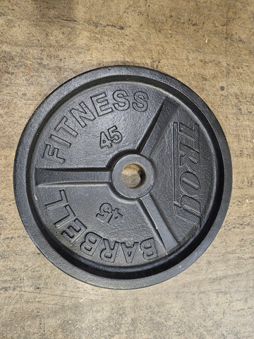 DEMO UNIT Troy Barbell Black Iron Wide Flanged Weight Plates (PO-PLATE) (HO-PLATE)