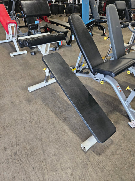 Decline Bench - White Frame Black Upholstery (Used)