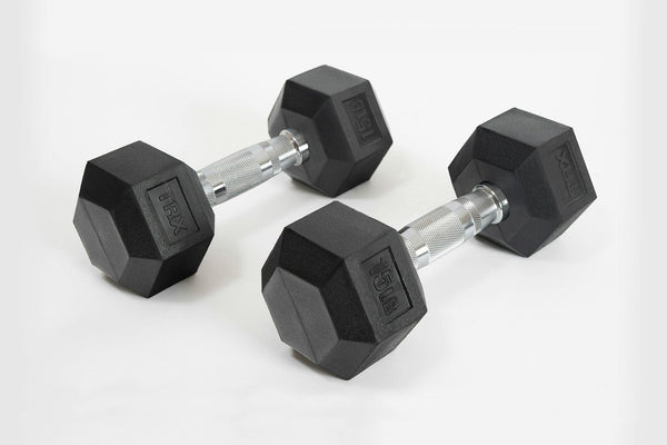TRX Rubber Hex Dumbbell w/ Contoured Handle - Show Me Weights
