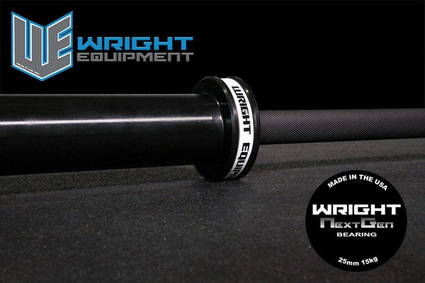 Wright Equipment 15KG Olympic Bearing Bar Next Gen (Made in USA) BLACK Cerakote Shaft w/BLACK Bells - Show Me Weights