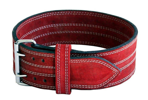 Ader Leather Power Lifting Weight Belt- 4" Red - Show Me Weights