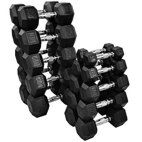 Fitness Product Direct Rubber Hex Dumbbells