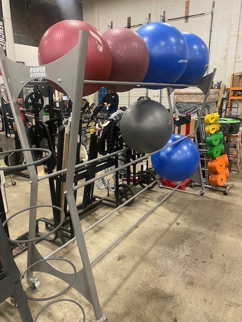 Power Systems Elite Stability Ball Storage Rack with Casters and 12 Ba ...