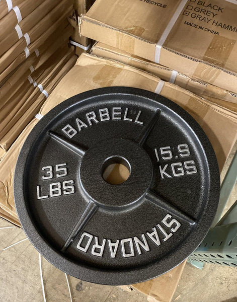 Show Me Weights Gray Hammer Cast Iron Olympic Plates - SALE