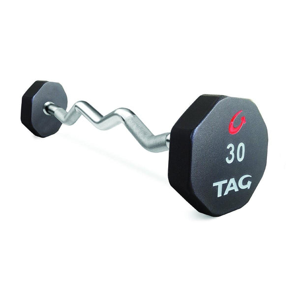 TAG 8 Sided Premium Ultrathane EZ Curl Fixed Barbell Set 20-110 (10 Bars)