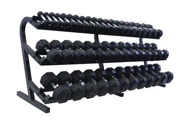 Troy Barbell TDR-3 Dumbbell Rack 3-Tier 5-100LB Horizontal - Show Me Weights