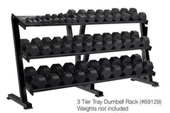 York Barbell 3-Tier Tray Dumbbell Rack -Black 69129 - Show Me Weights