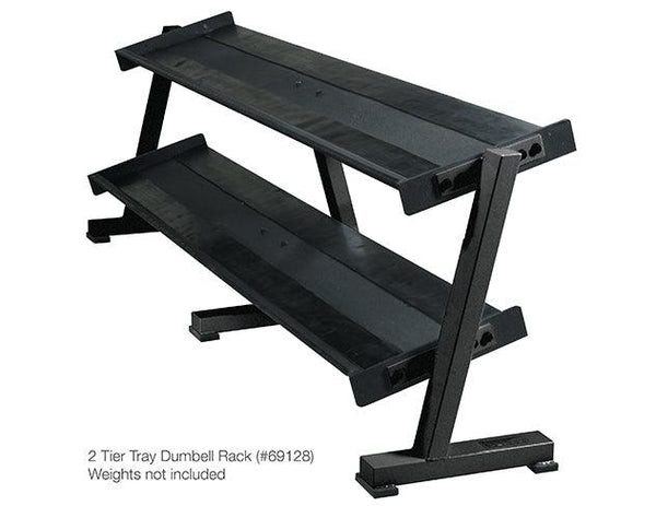 York Barbell Two-Tier Dumbbell Tray Rack -Black 69128 - Show Me Weights