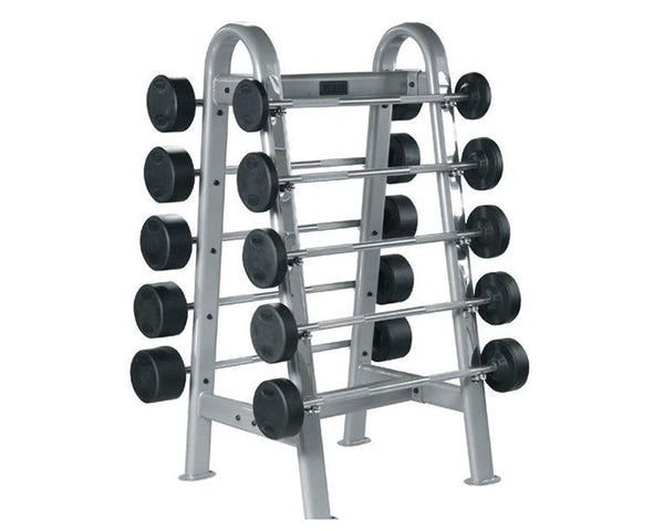 York Barbell ETS Fixed Straight and Curl Barbell Rack - Silver (Holds 10 Bars) 69051 - Show Me Weights